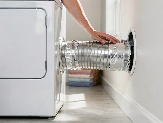 Professional dryer vent hose installation by Rocky River Dryer Vent Cleaning in Rocky River