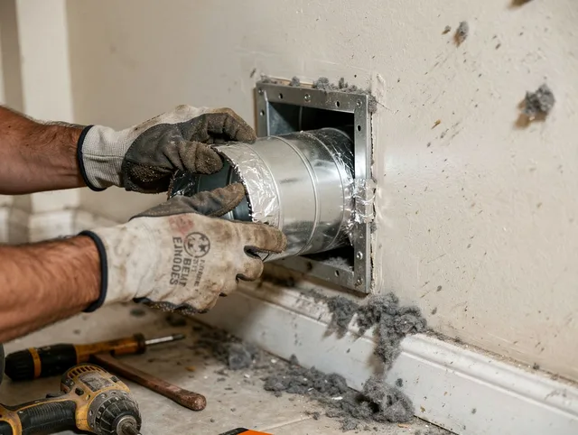 Professional dryer vent repair and installation by Rocky River Dryer Vent Cleaning in Rocky River